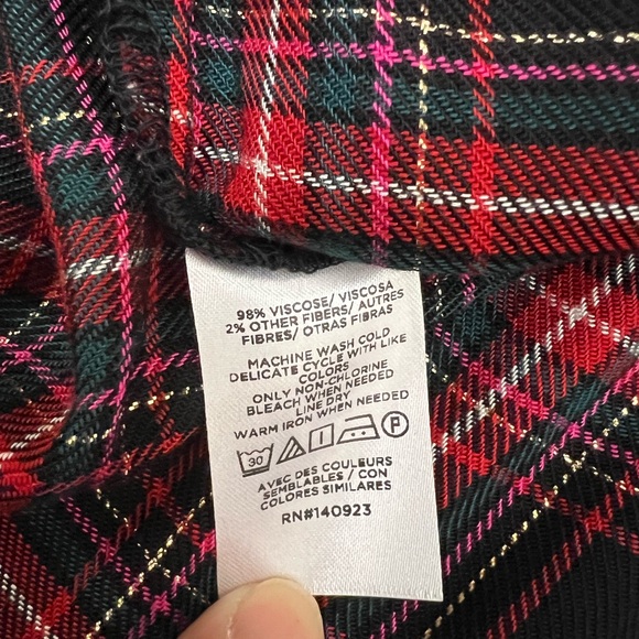 NWT Sp Plaid Blouse LOFT #ZZ - Picture 4 of 6